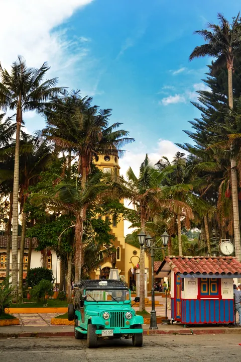 Main square of Salento, Colombia